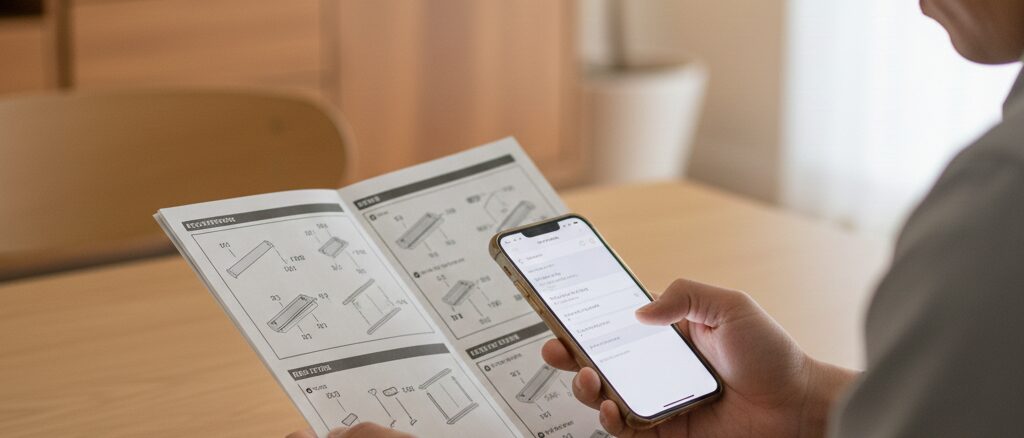 手持ちの家具の取扱説明書や品番を確認する