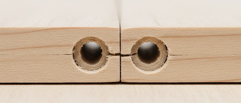 穴の位置は合ってる？（ズレ・斜め）