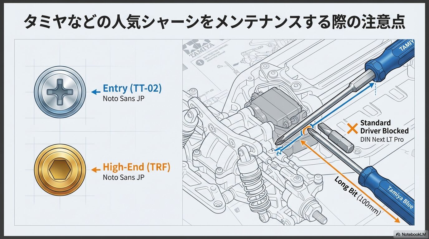 タミヤなどの人気シャーシをメンテナンスする際の注意点