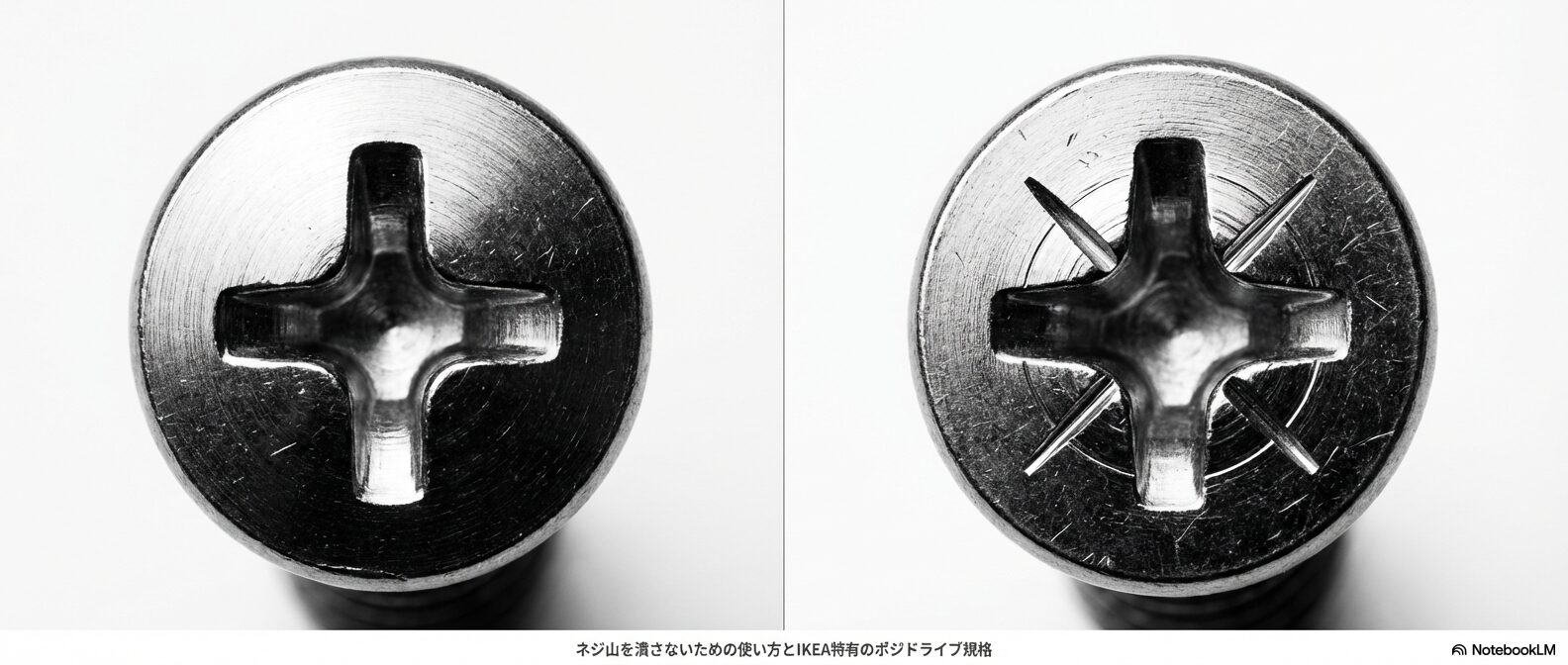 ネジ山を潰さないための使い方とIKEA特有のポジドライブ規格