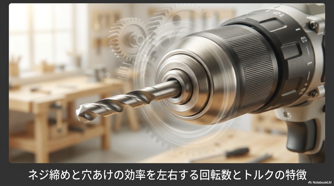 ネジ締めと穴あけの効率を左右する回転数とトルクの特徴