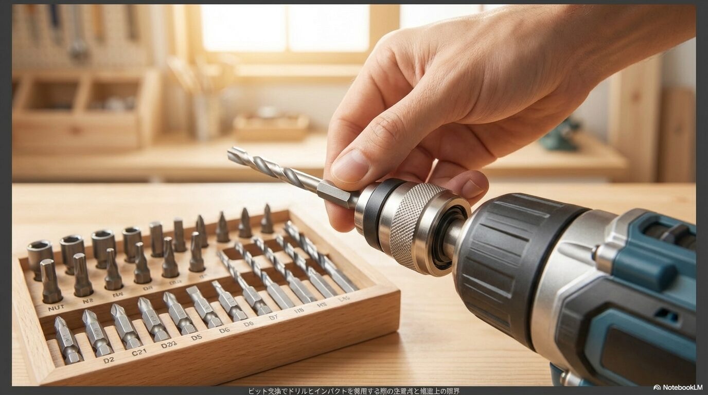 ビット交換でドリルとインパクトを兼用する際の注意点と構造上の限界
