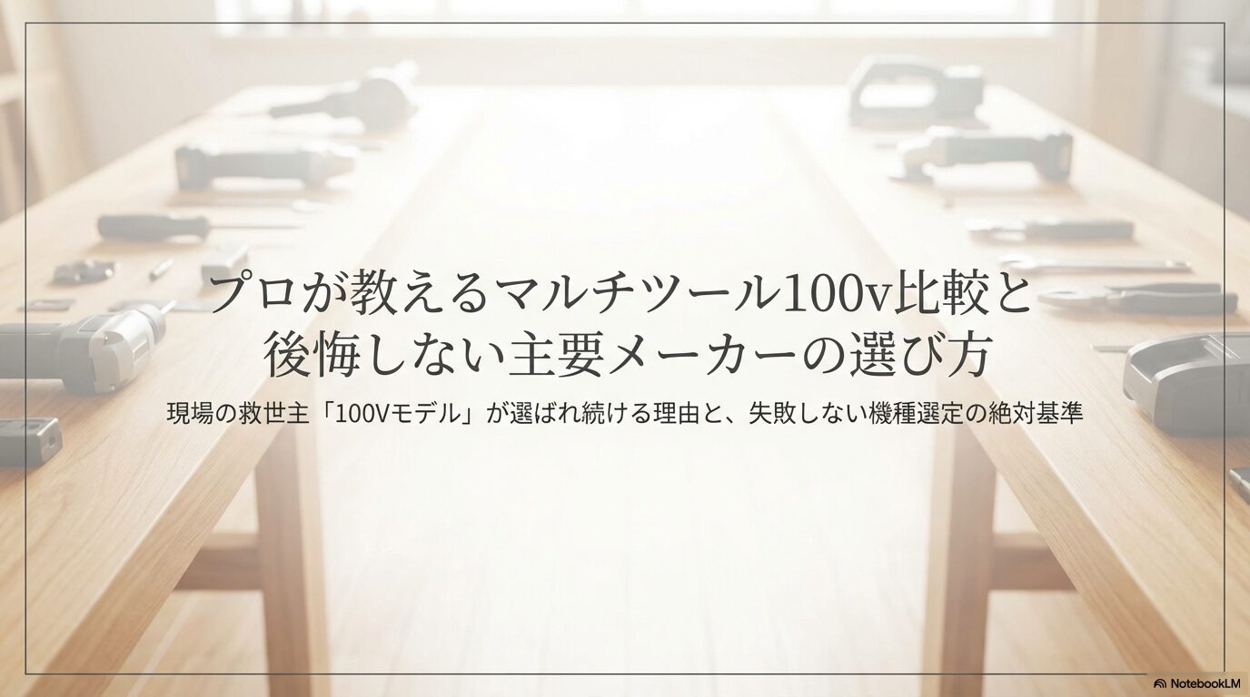 プロが教えるマルチツール100v比較と後悔しない主要メーカーの選び方