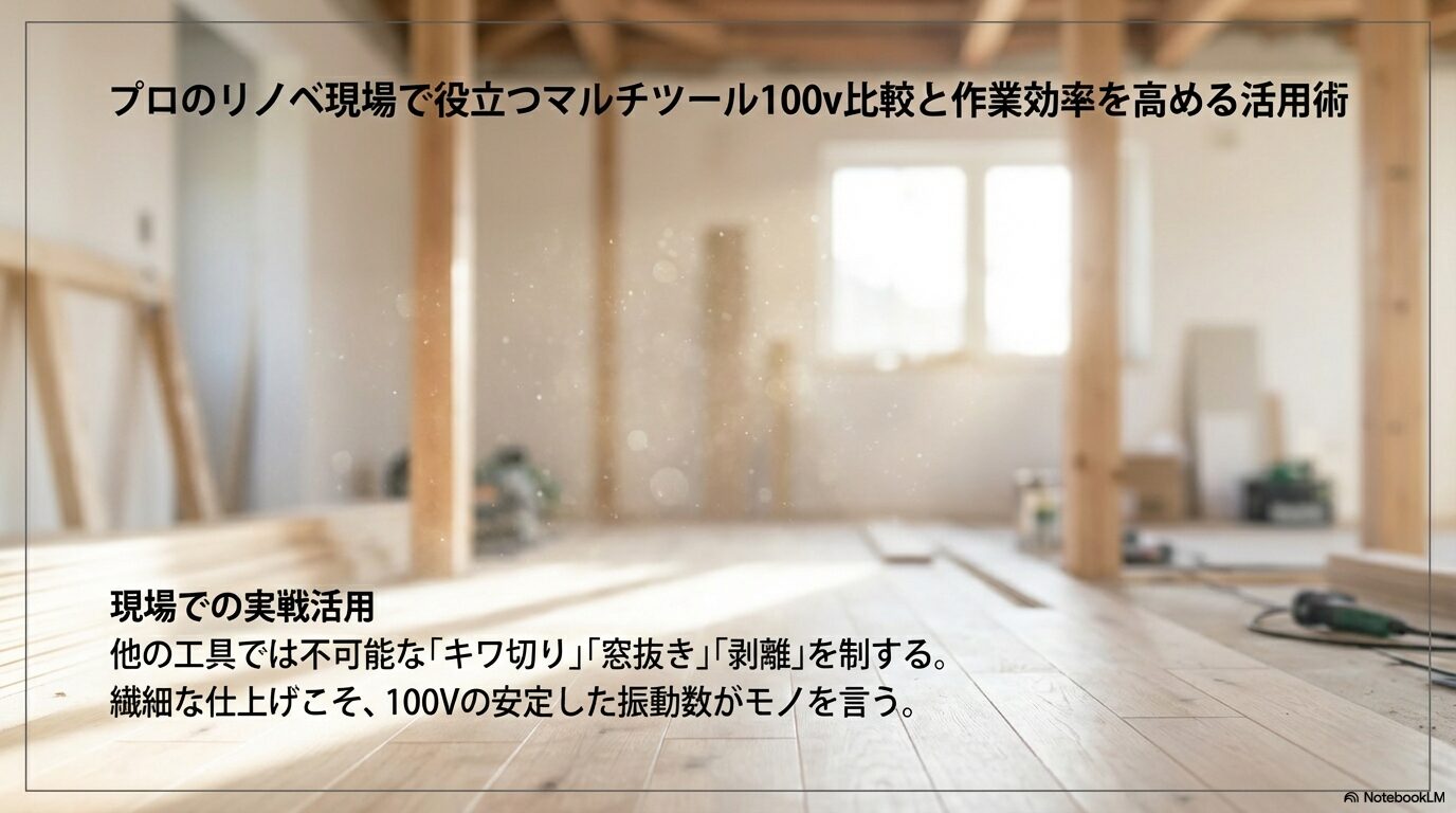 プロのリノベ現場で役立つマルチツール100v比較と作業効率を高める活用術