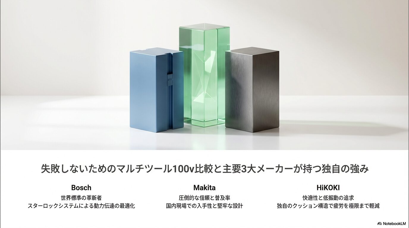 失敗しないためのマルチツール100v比較と主要3大メーカーが持つ独自の強み