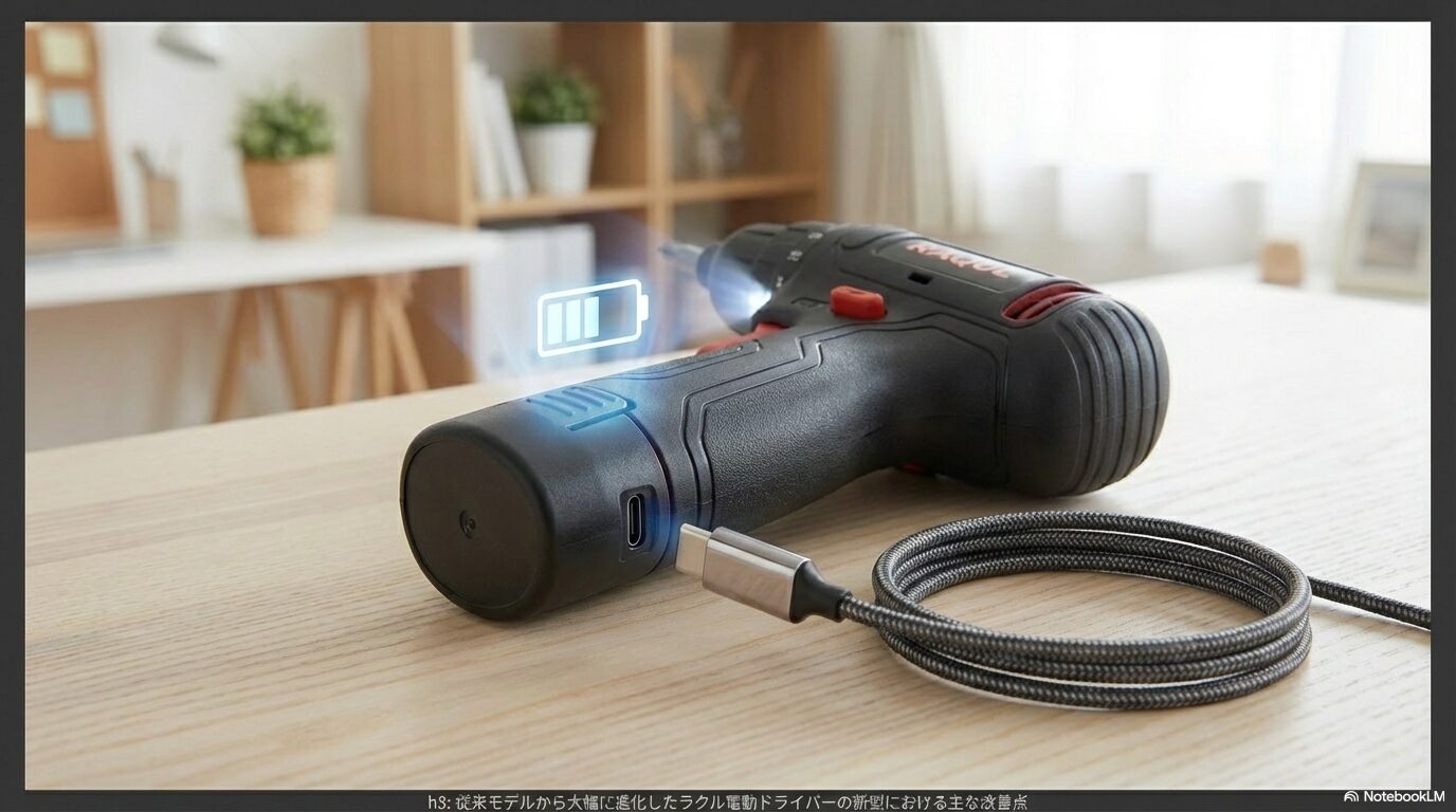 従来モデルから大幅に進化したラクル電動ドライバーの新型における主な改善点