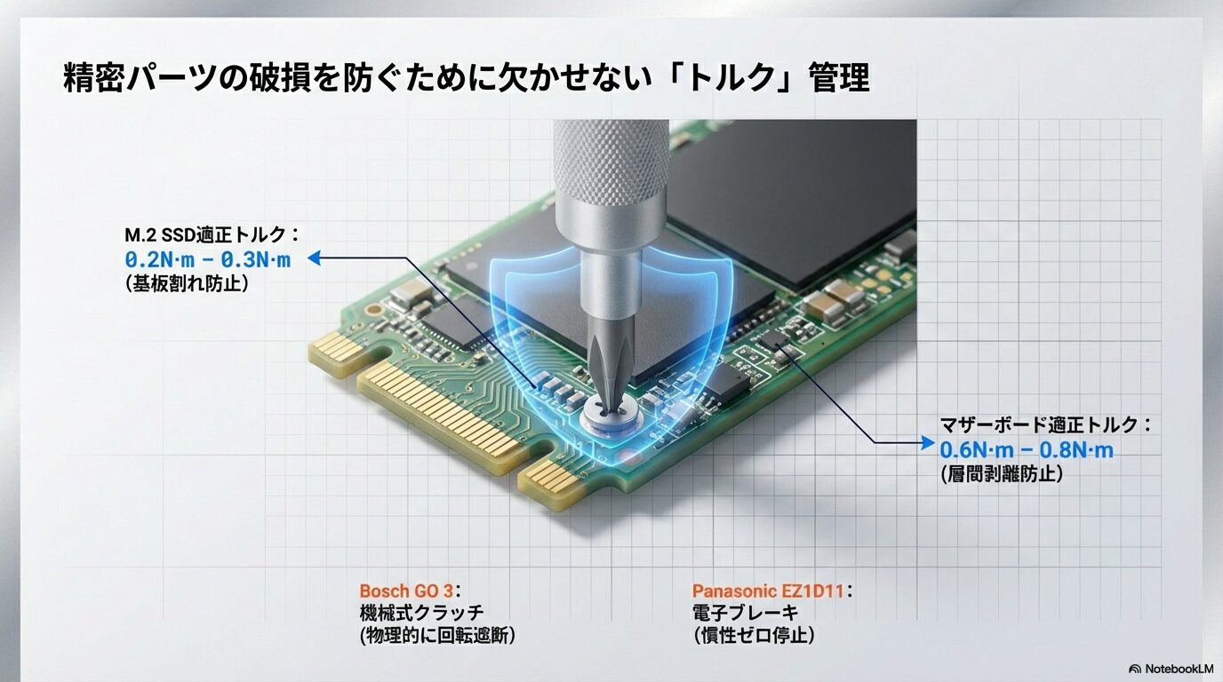 精密パーツの破損を防ぐために欠かせない「トルク」管理とクラッチ機能の重要性