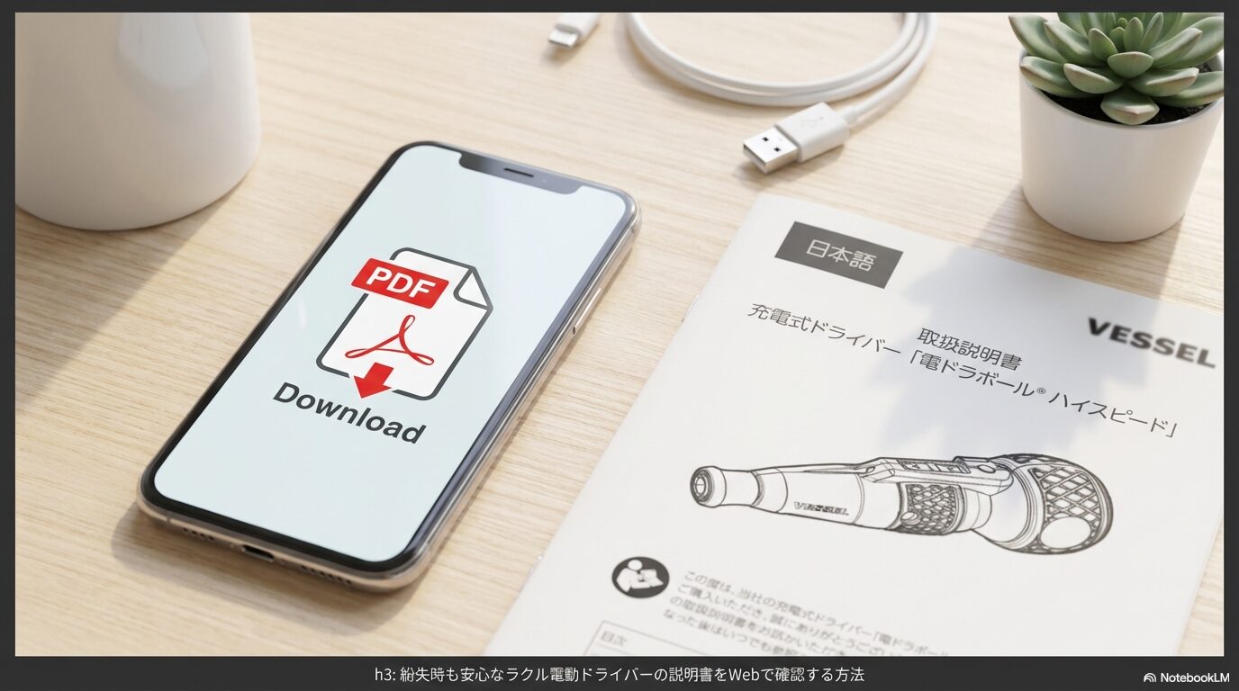 紛失時も安心なラクル電動ドライバーの説明書をWebで確認する方法