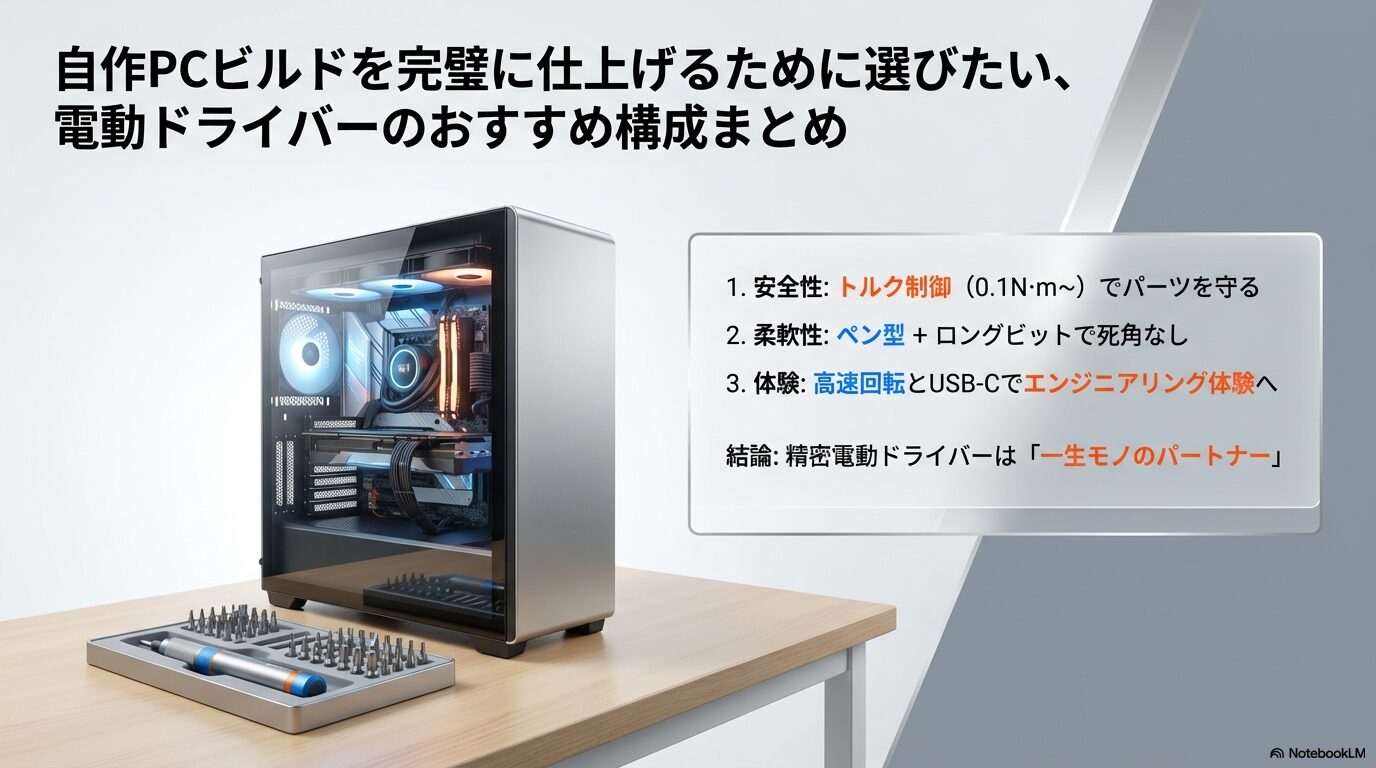 自作PCビルドを完璧に仕上げるために選びたい、電動ドライバーのおすすめ構成まとめ