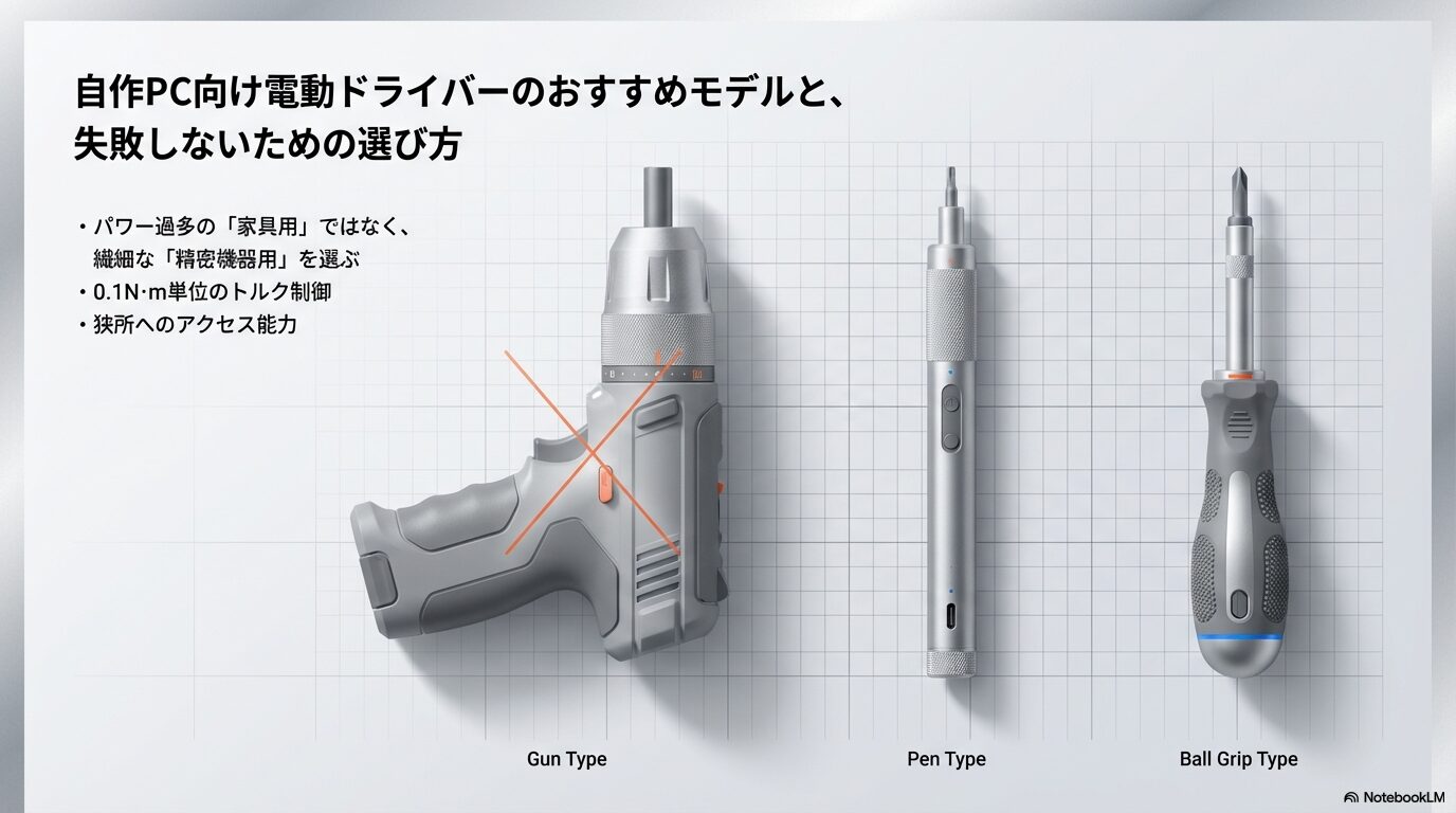 自作PC向け電動ドライバーのおすすめモデルと、失敗しないための選び方