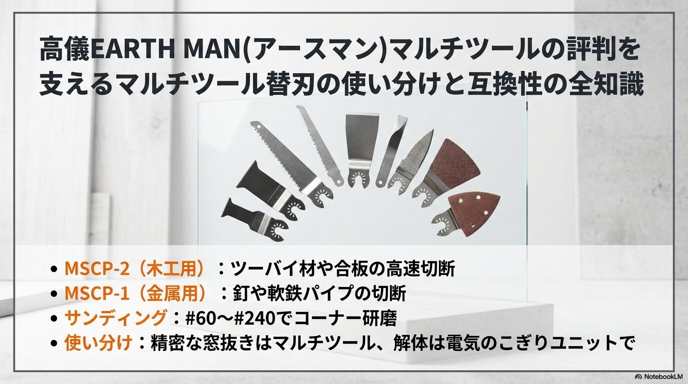 高儀EARTH MAN(アースマン)マルチツールの評判を支えるマルチツール替刃の使い分けと互換性の全知識