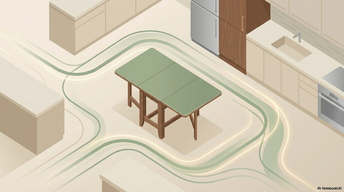 キッチンの動線を邪魔しない最適なサイズを割り出す基本ルール