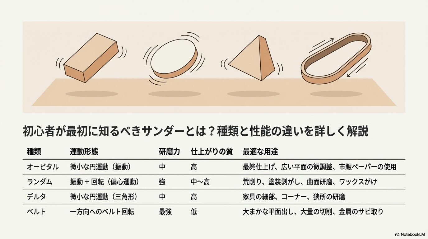 初心者が最初に知るべきサンダーとは？種類と性能の違いを詳しく解説