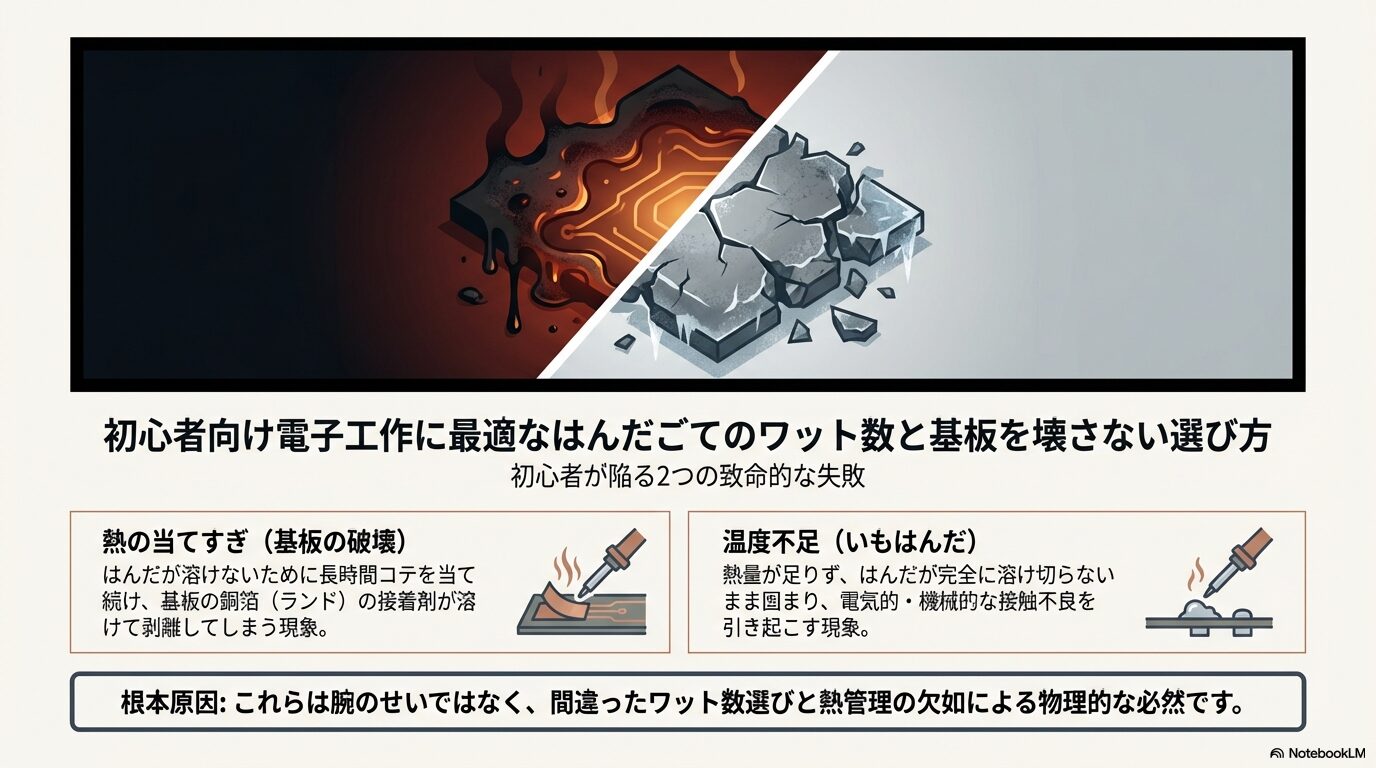 初心者向け電子工作に最適なはんだごてのワット数と基板を壊さない選び方