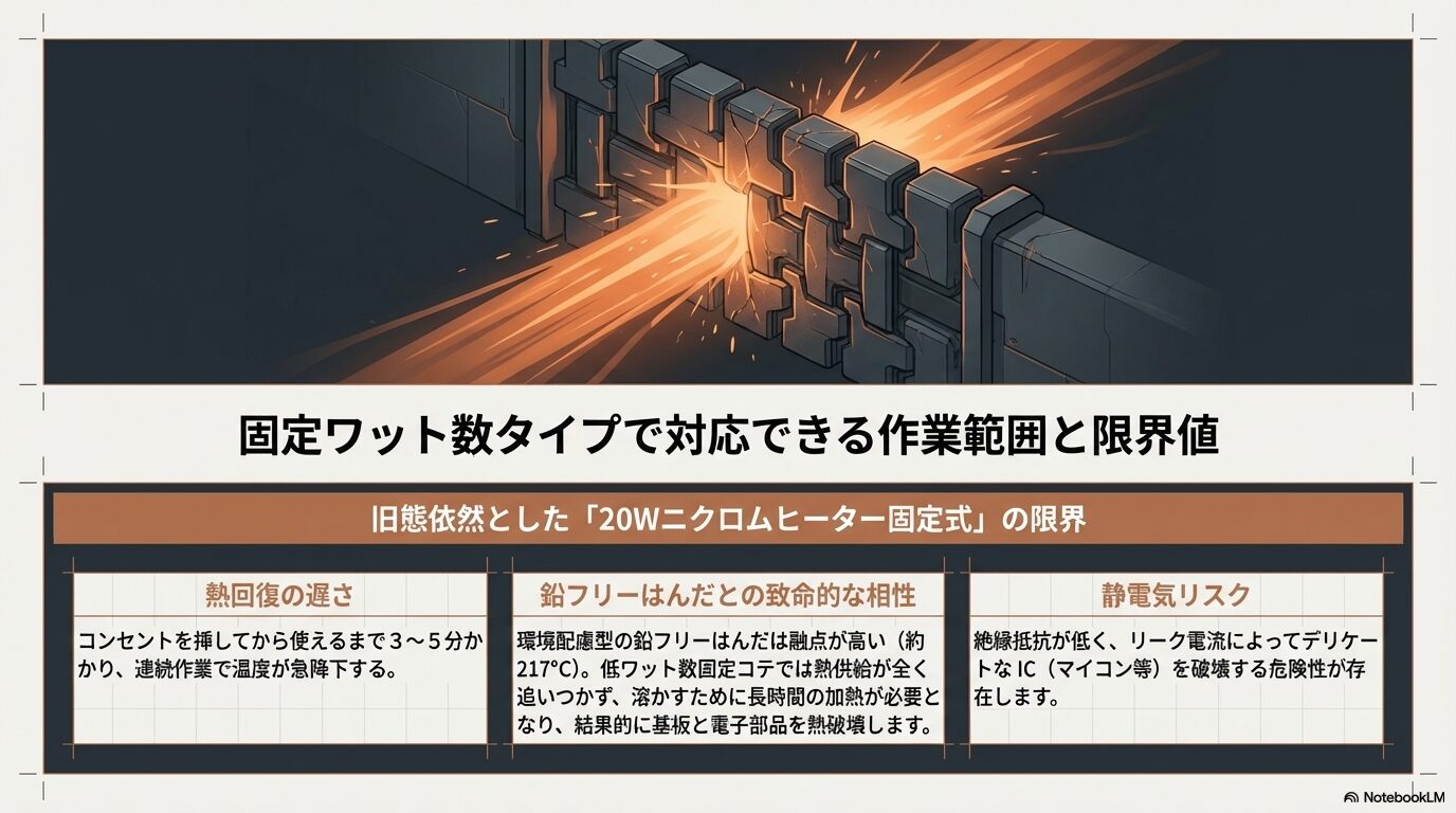 固定ワット数タイプで対応できる作業範囲と限界値