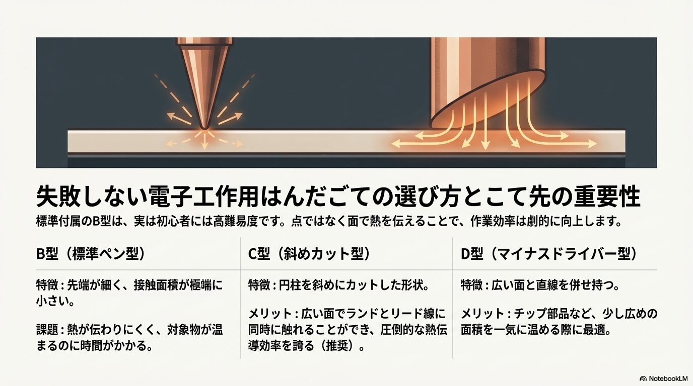 失敗しない電子工作用はんだごての選び方とこて先の重要性