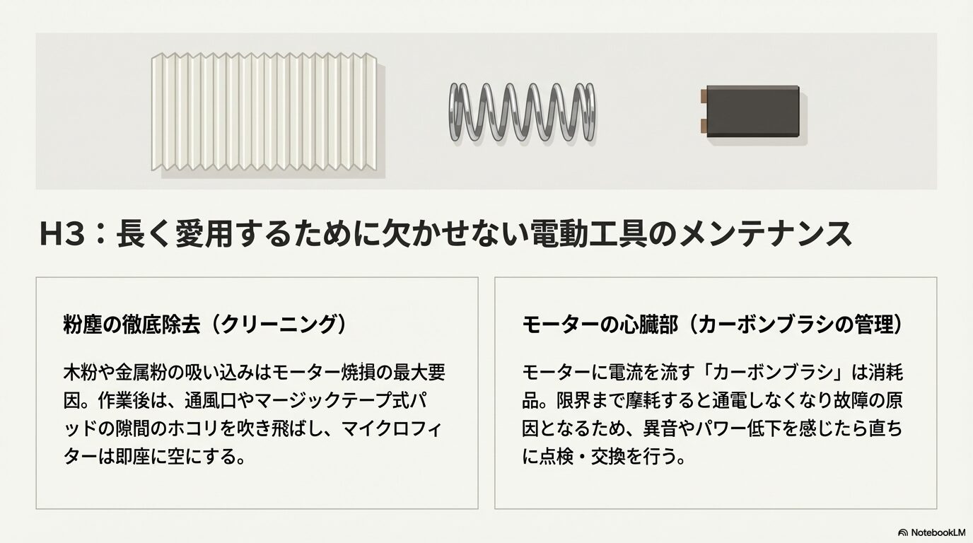 長く愛用するために欠かせない電動工具のメンテナンス
