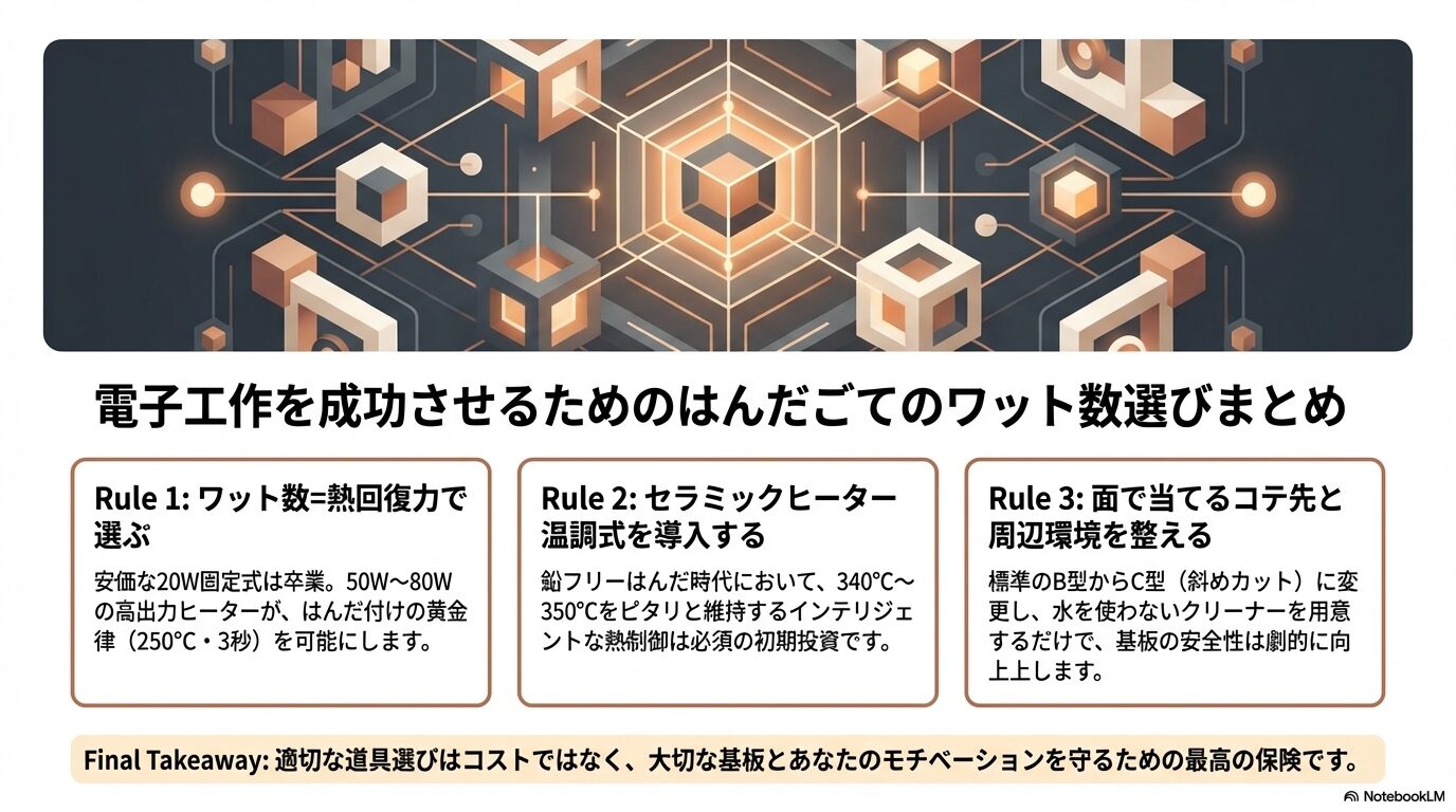 電子工作を成功させるためのはんだごてのワット数選びまとめ