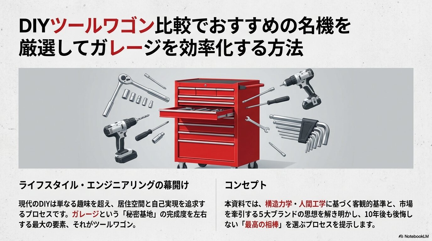 DIYツールワゴン比較でおすすめの名機を厳選してガレージを効率化する方法
