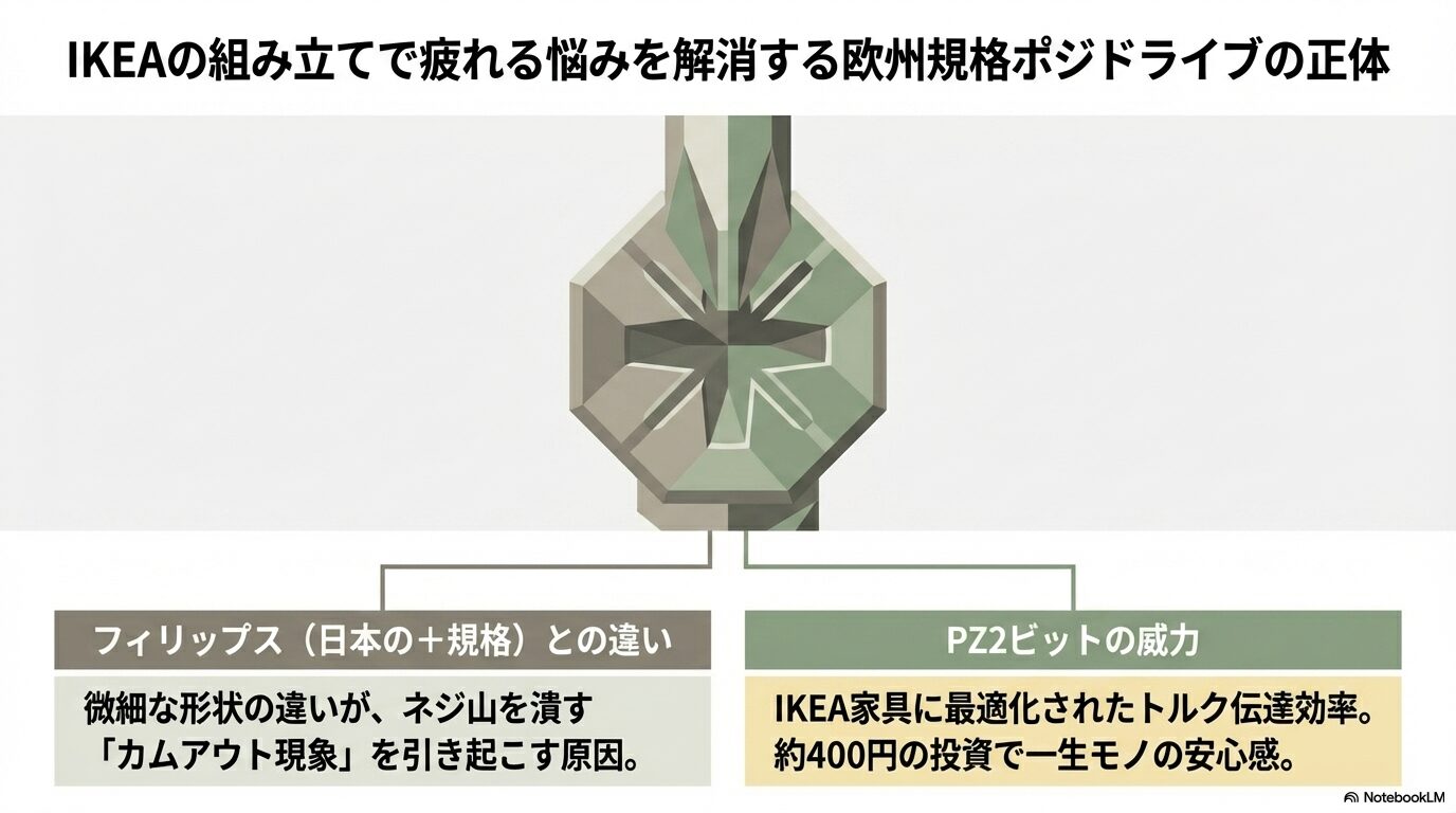 IKEAの組み立てで疲れる悩みを解消する欧州規格ポジドライブの正体