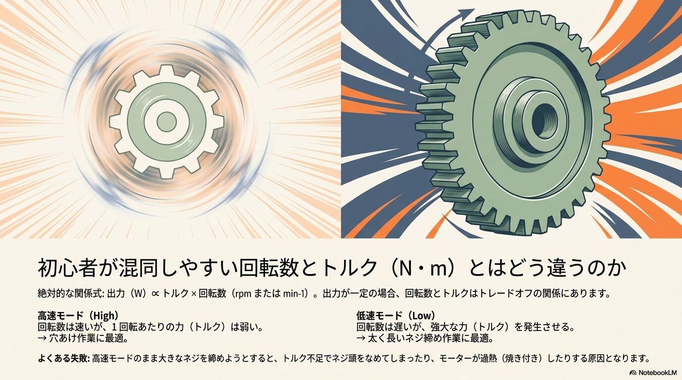 工具のスペック表に記載されている最大トルク（N・m）とは何を表す数字か