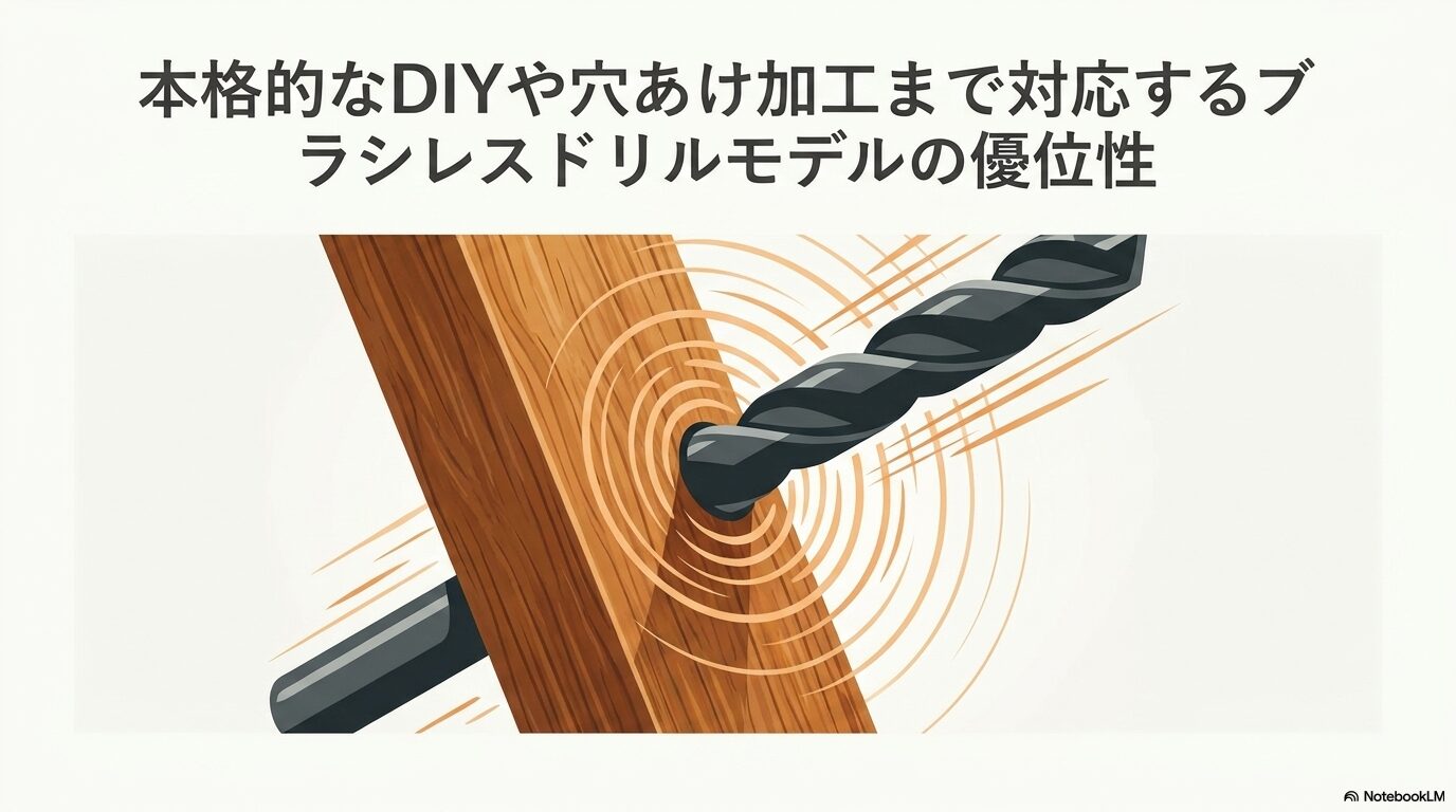 本格的なDIYや穴あけ加工まで対応するブラシレスドリルモデルの優位性