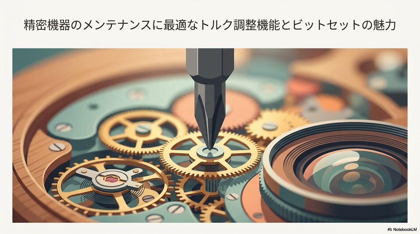 精密機器のメンテナンスに最適なトルク調整機能とビットセットの魅力