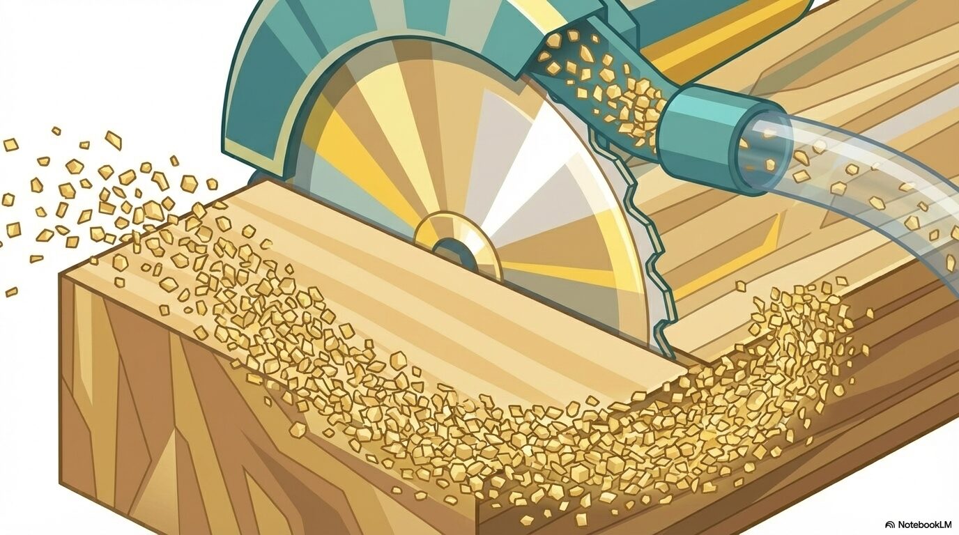 部屋を汚さないための集塵システムとミニ丸ノコ専用のダクトアダプタ